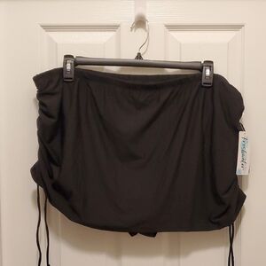 NEW Swim Skirt Skort 🌻 Freshwater Black Ruched 3X